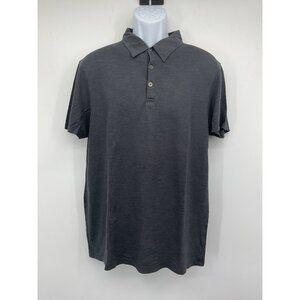 Mens XG Gray Polo Shirt Short Sleeve Button-Up Collar Size X-Large